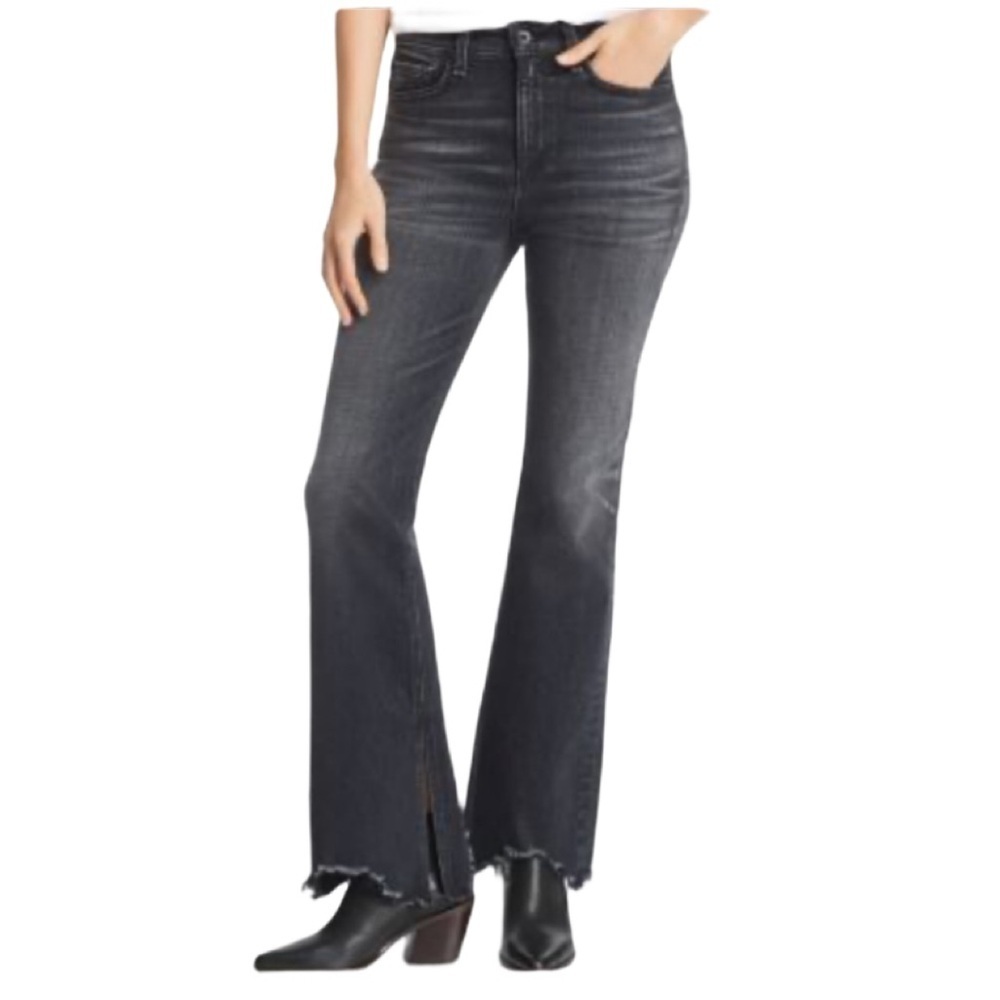 RAG & BONE Nina High Rise Flare Jeans Black Size 25